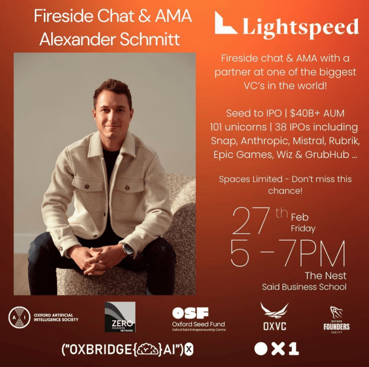 🔥 Fireside Chat & AMA with Alexander Schmitt – Lightspeed Venture&nbsp;Partners